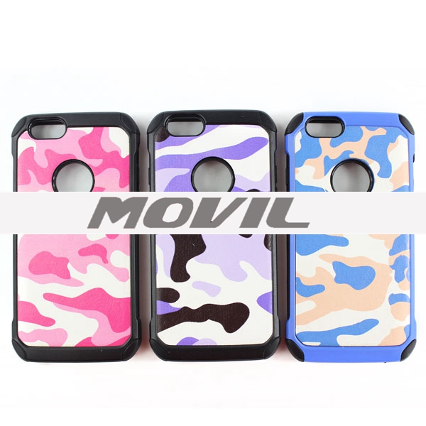 NP-2681 Funda de camuflaje 2 en 1 de PC de TPU para iPhone 6 6S-6